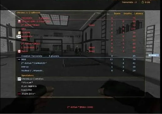 Jailbreak server scoreboard, 2014